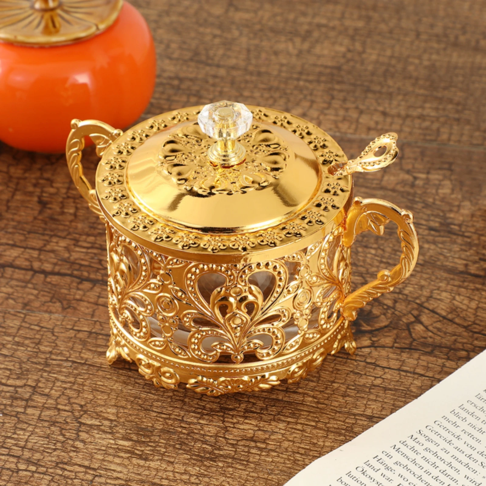 

Filigree Condiment Jar Glossy Kitchen Storage
