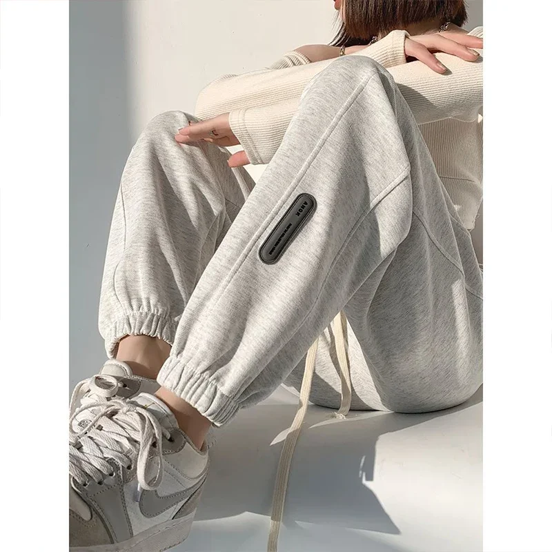 Spring Autumn New Patchwork Solid Fashion Sweatpants Women Elegant Harajuku Trousers All Match Y2K Lady Pant Chic Female Clothes
