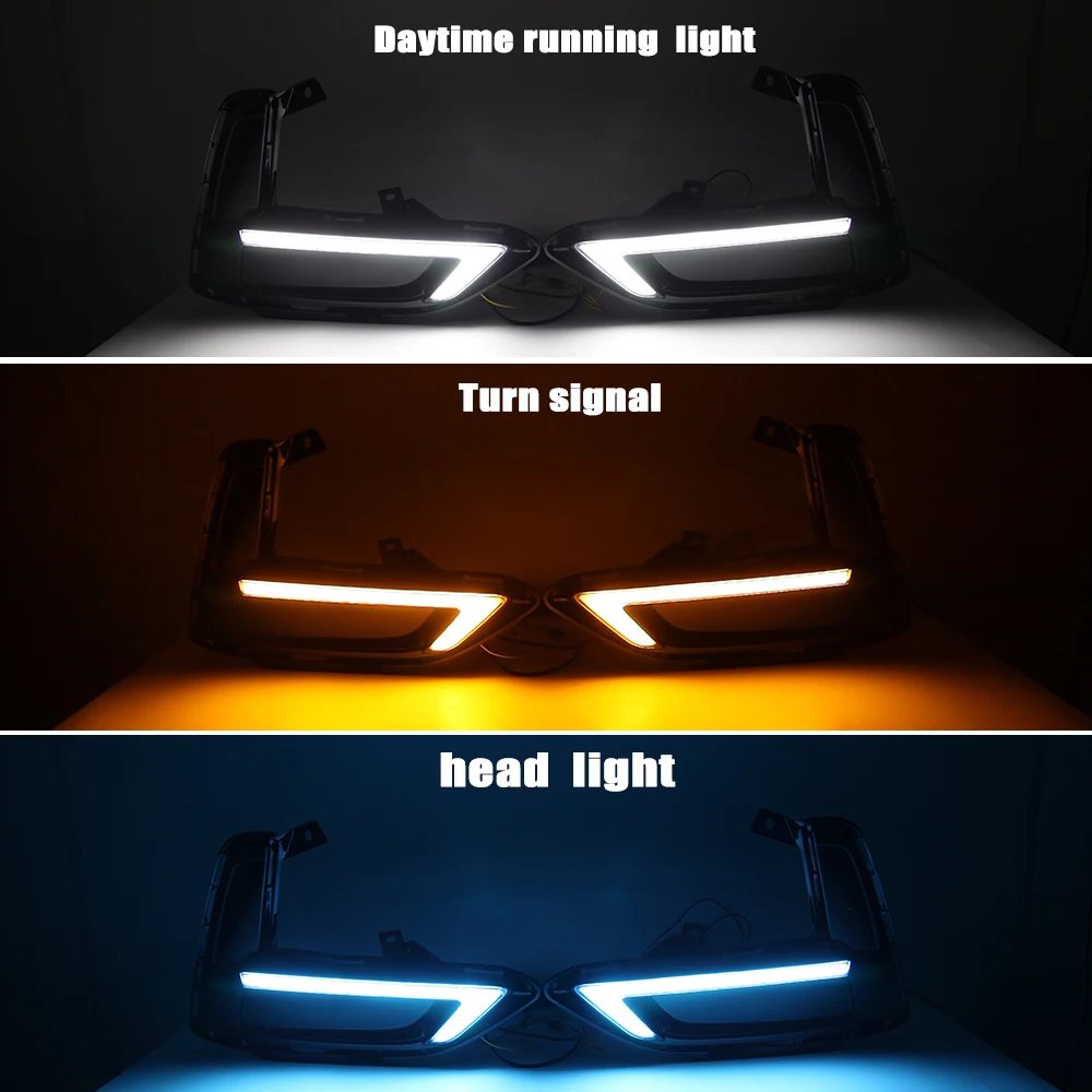 Foglights for Nissan Sentra Sylphy 2020 2021 2022 2Pcs LED Daytime Running Light Yellow Turning Signal Car Headlight Fog Lamp