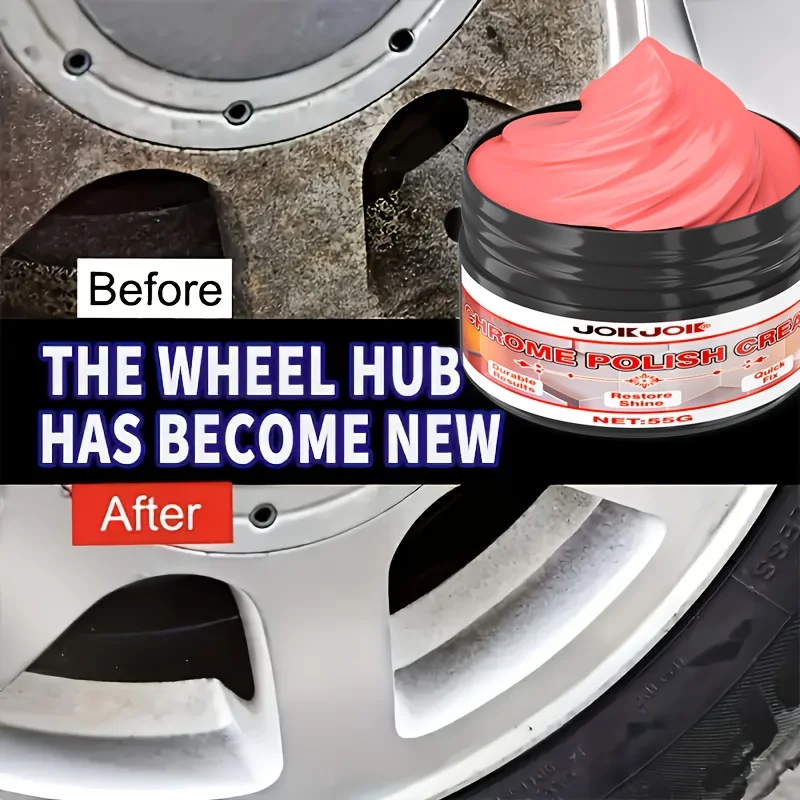 Car Chrome Refinish Paste Kit, Update Car Appearance, Ideal for Badges, Window Trim, Bikes & Motorcycles, Removes Oxidation