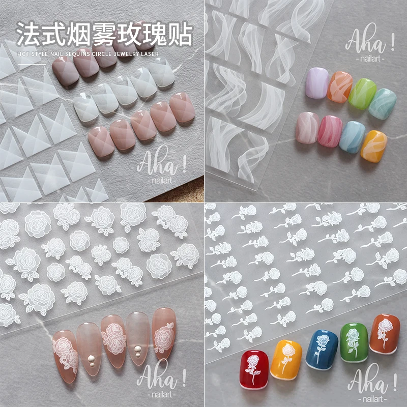 Graffiti Fun Nail Art Sticker Abstract Lachend Gezicht Decal 3D Zelfklevende Trend Charm AHA022 Twisted Lachend Gezicht Nagelsticker