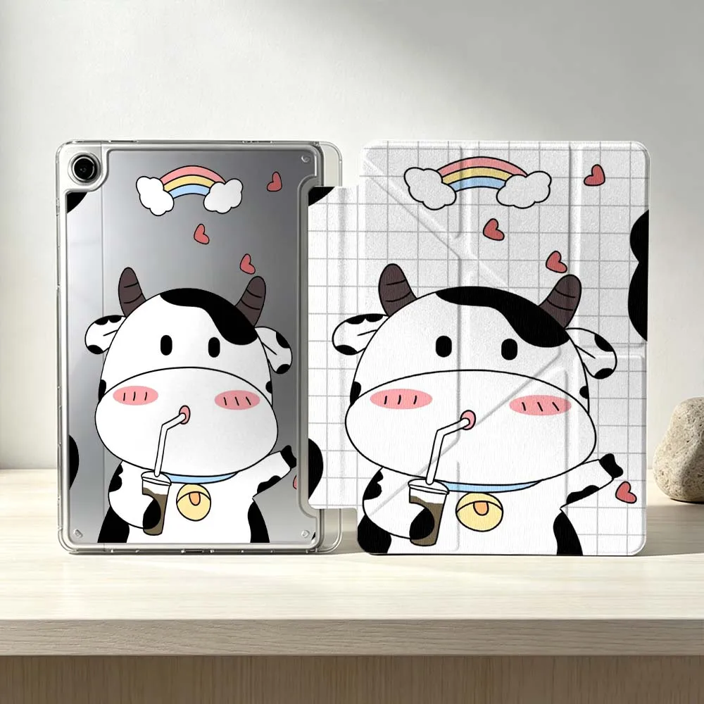 

Cute Cow Pattern Soft For Samsung Galaxy Tab S10 S9 S8 S7 S6 A11 A10 A9 FE Plus Lite Foldable 3Y Tablet Case