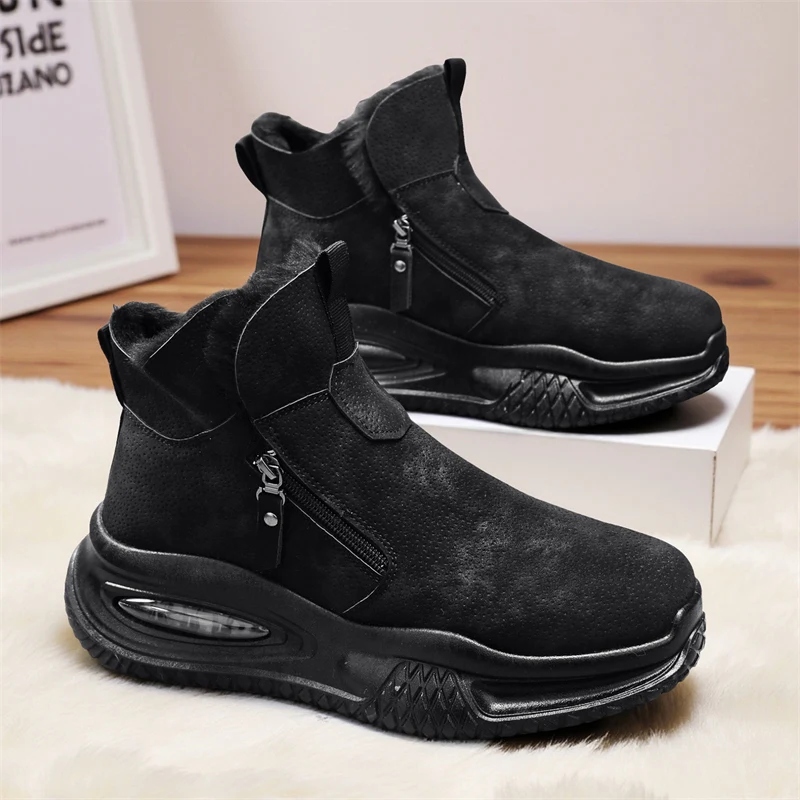 الرجال الشتاء الأحذية الباردة برهان حذاء من الجلد 2024 الرجال الشتاء عالية الجودة الدافئة عالية أعلى أحذية قطنية في الهواء الطلق سميكة سوليد الثلوج الأحذية #1