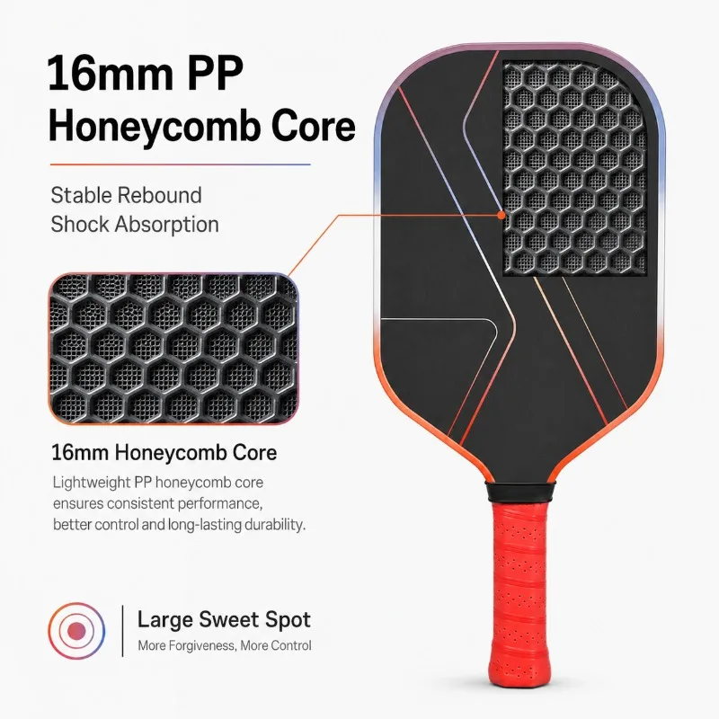 USAPA Approved Pickleball Paddle Set 2 Paddles 4 Balls Carry Bag T700 Carbon Fiber 16mm Frosted Surface image 4