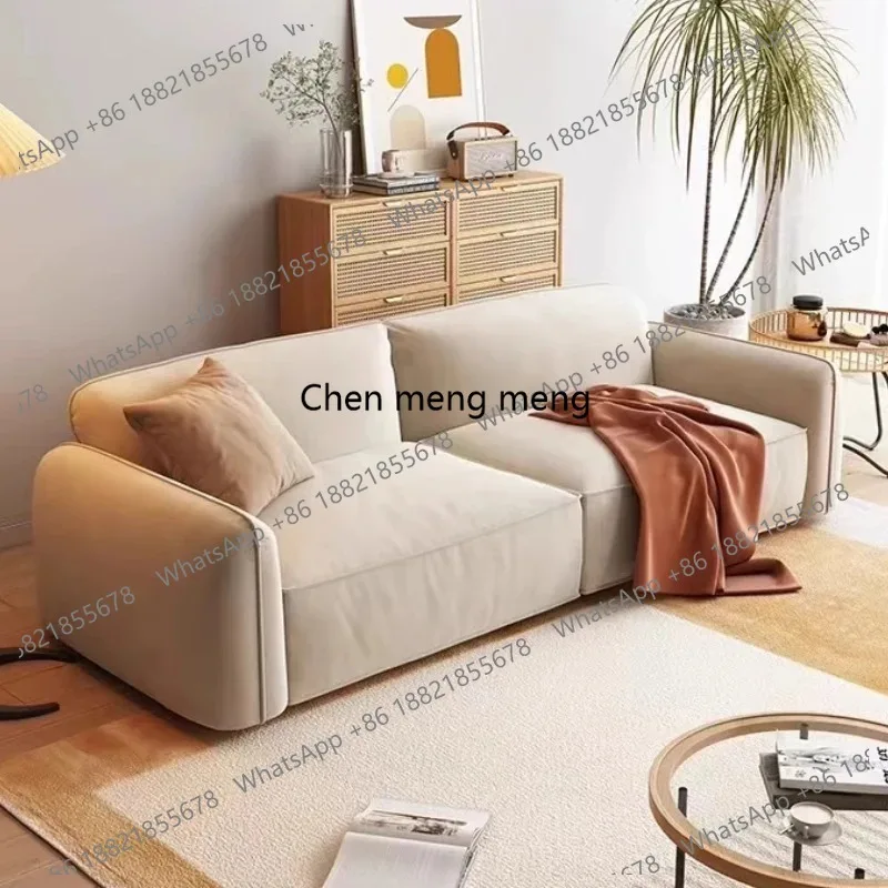 Minimalist Cream Living Room Sofas Filling Small Nordic Loveseat Living Room Sofas Puffs Light Luxury Divano Trendy