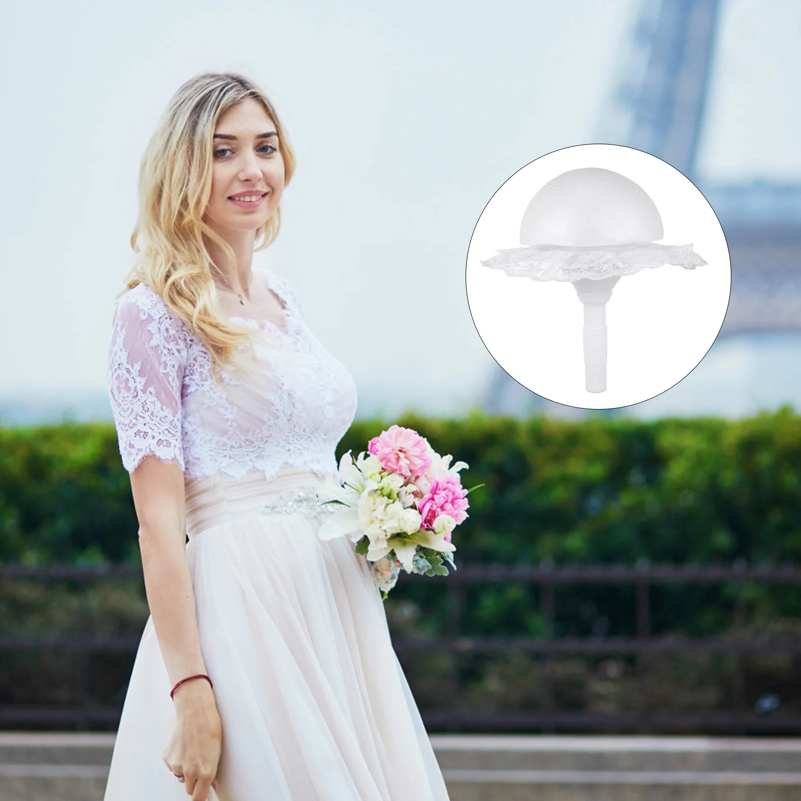 

1Set Semi Sphere Lace Bouquet DIY Bridal Handmade Wedding Party Decoration Unique Romantic Flower Prop Unique Wedding DIY Flower