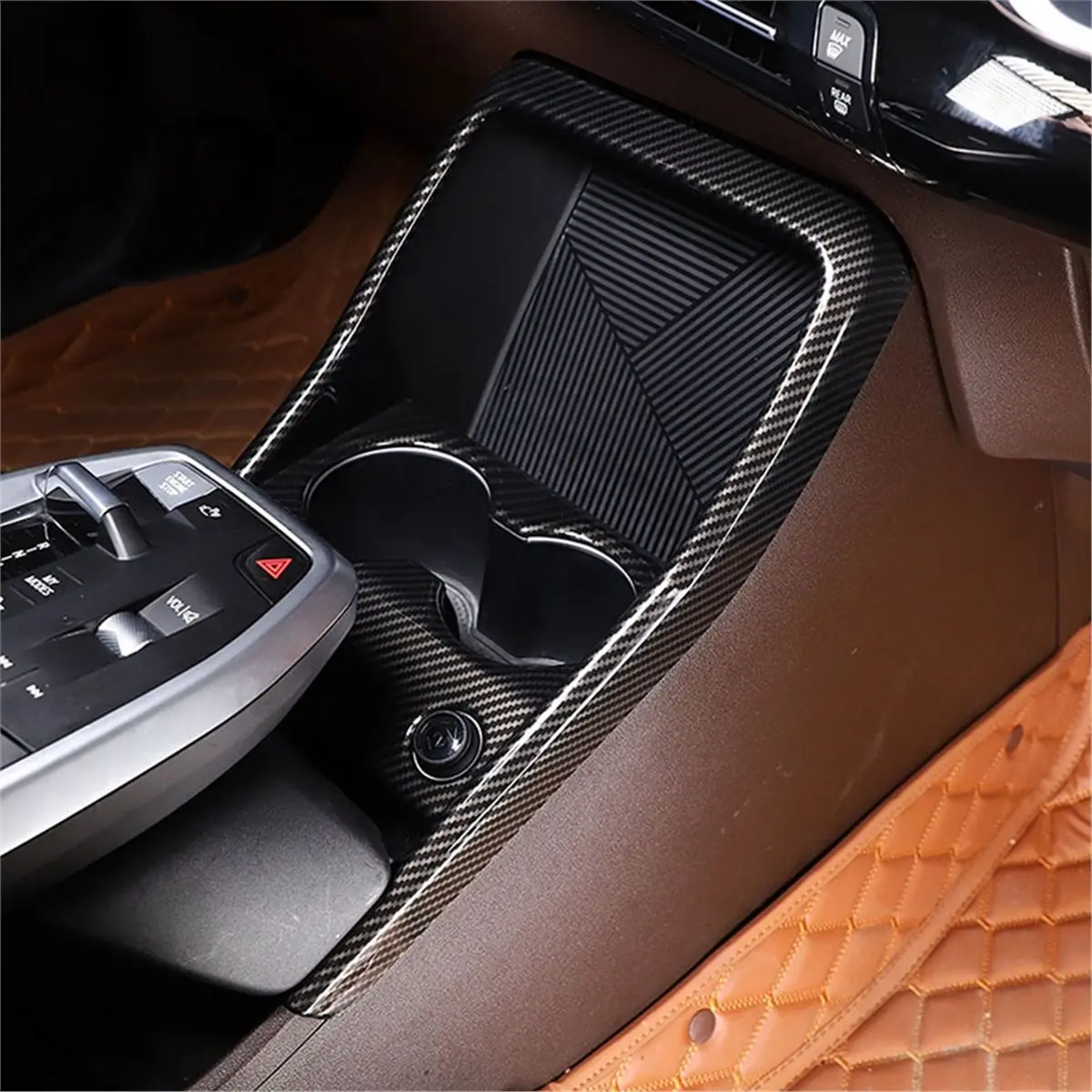 Compatible ABS Carbon Fiber Console Gear Shift Panel Trim for X1 U11 2023 Car Interior Accessories