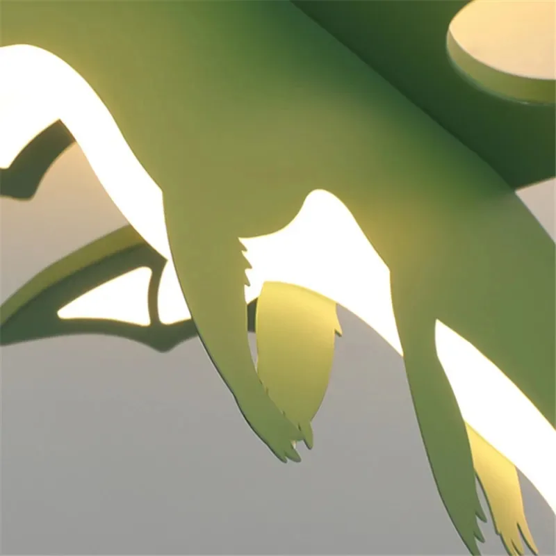 Cartoon green dinosaur lamp for children bedroom Creative Eye Protectionled ceiling lamp Cute boys room ceiling light