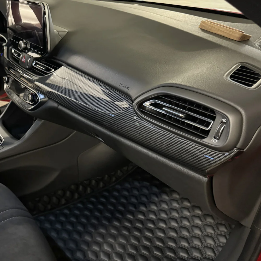 For Hyundai i30 N 2018-2023 Left Hand Drive Dashboard Decorative Stripes Console Start Stop Button Trim Cover Interior Mouldings