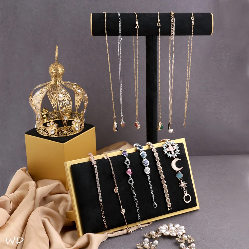

Black Flannel Rack Jewelry Display Props Necklace Display Rack Hanger Vertical Storage Household