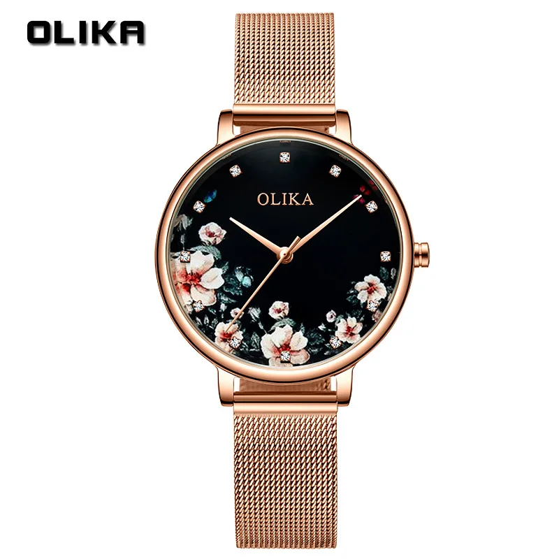 

OLIKA Women Clock Luxury Crystal Women Watches Top Brand Fashion Quartz Watch Steel Female Wristwatch Reloj Mujer