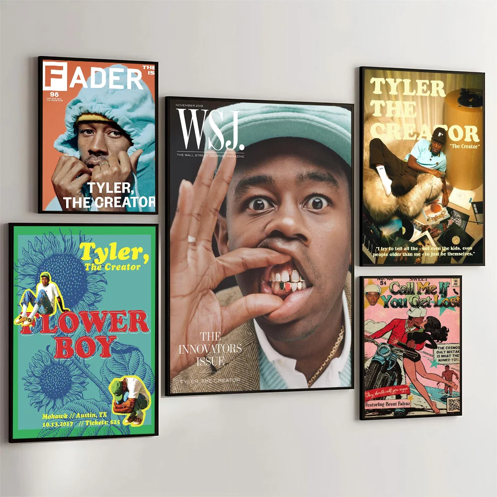 Flower Boy Tyler The Creator Poster Self-adhesive Art Waterproof Paper Sticker Coffee House Bar Room Wall Decor