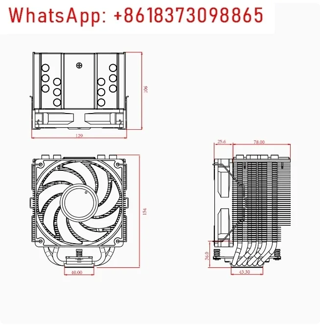 SE-226-XT Argb Air-Cooled Radiator CPU Fan Temperature Control 6 Heat Pipe PWM Fan Support 1700 AM4