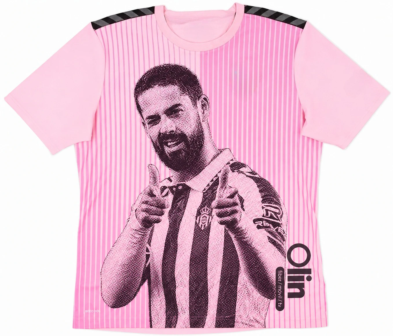 Málaga CF Benahavis Pink Striped 3D Print Football T-shirt Unisex Short Sleeve Breathable Casual Sports Fans Jersey