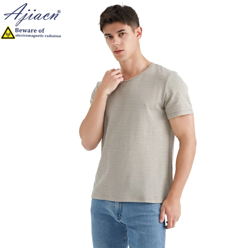 Anti-radiation silver fiber knitted fabric men T-shirt new energy vehicles Electromagnetic radiation shielding women T-shirt