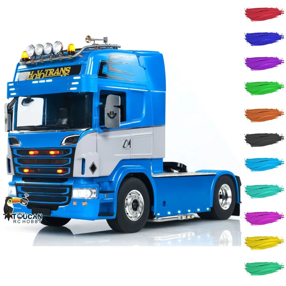 Toys 4X4 1/14 LESU RC Tractor Truck DIY Customized Controlled Painted Finished Car Metal Chassis Model Light Vehicle THZH1809