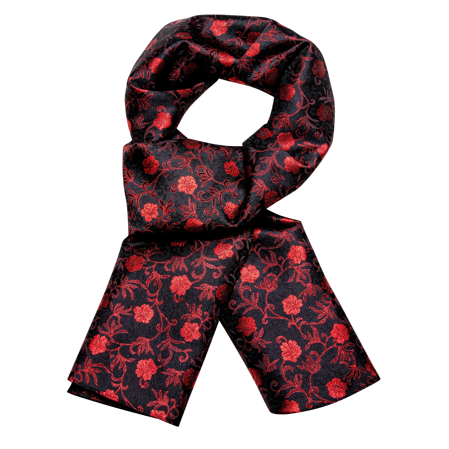 Luxury Brand Men Scarf Red Jacquard Woven Classic Autumn Winter Floral Scarfs Casual Business 160*50cm Designer Gift Barry.Wang