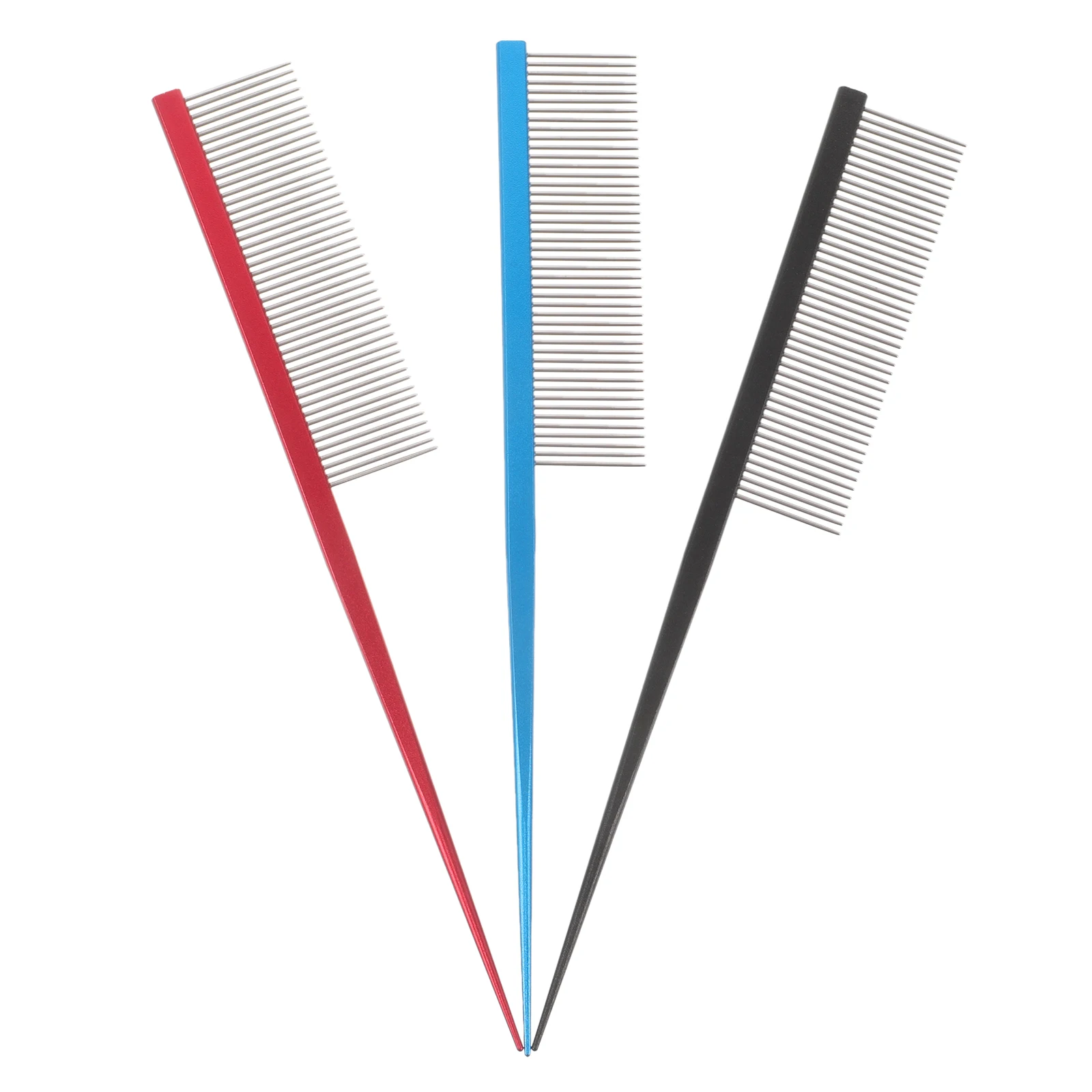 

3pcs Stainless Steel Pet Comb For Dogs Cats Durable Fine Tooth Dematting Deshedding Hair Removal Grooming Tool Ergonomic Handle