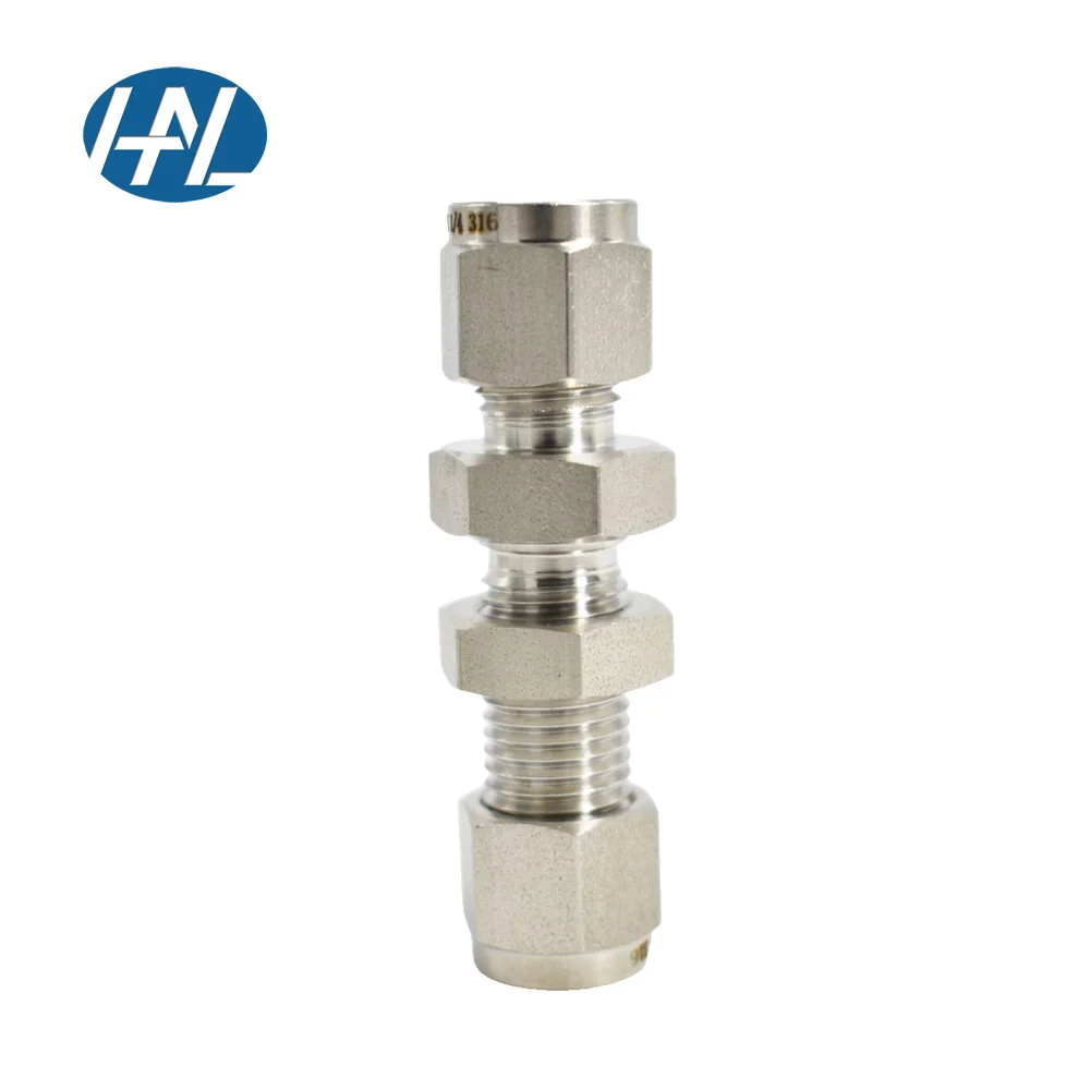 Swagelok Stainless Steel 316 Bulkhead Union Tube Fitting Straight Adapter Connectors Double Compression Pipe Fittings