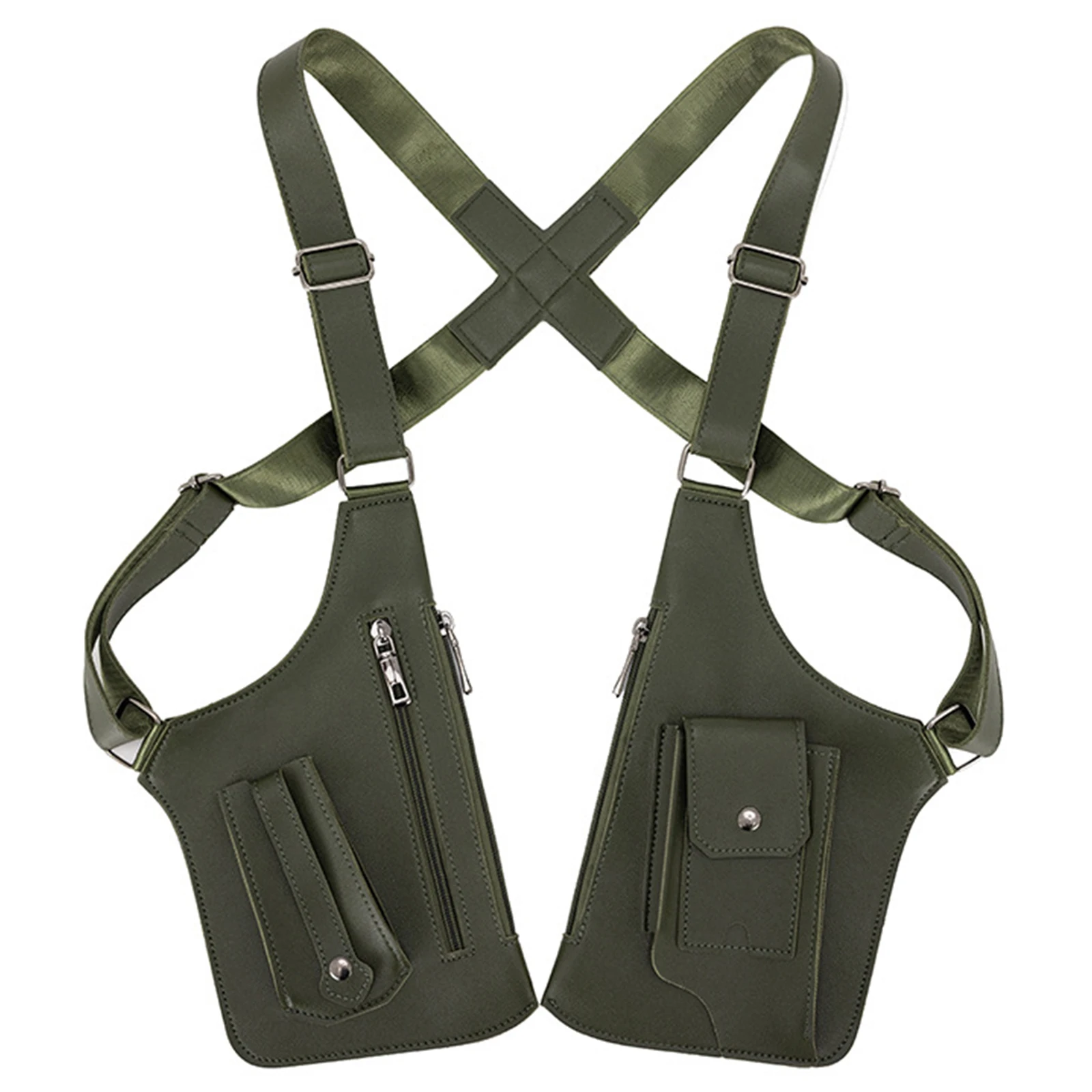

PU Leather Underarm Strap Wallet Pocket Multi-Pocket Tactical Bag Anti-Theft Holster Bags for Men Women Travel Outdoors