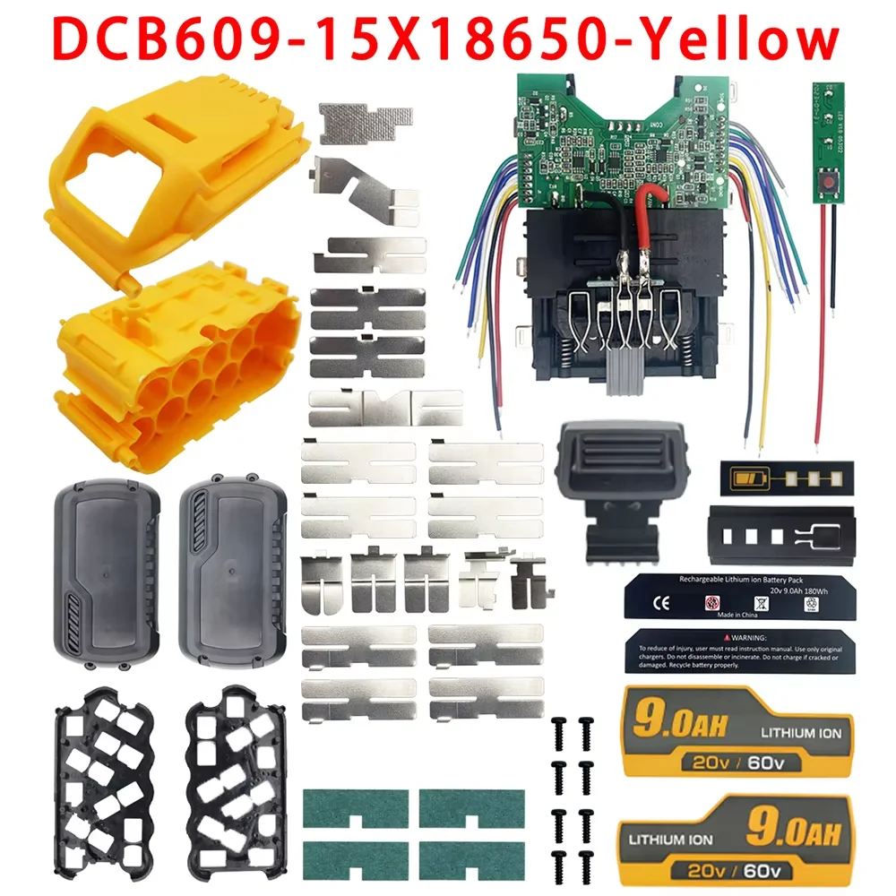 

DCB609 Li-ion Battery Plastic Charging Protection Circuit Board Housings For DeWalt 20V/60V Battery DCB606 DCB612 Power Tools