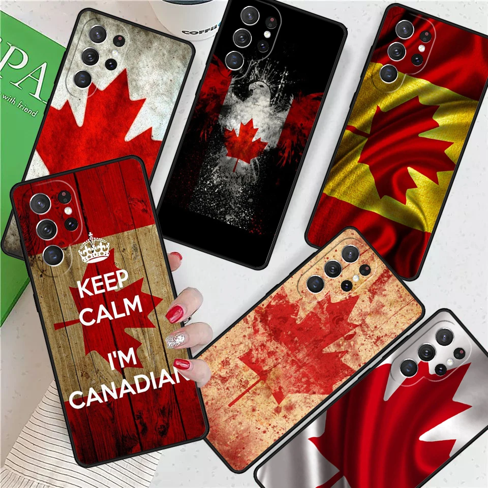 Canada Canadian Flag For Samsung Galaxy S24 Ultra S21 S22 S8 S9 S10E Note 10 20 Plus FE S23 Phone case Cover Coque