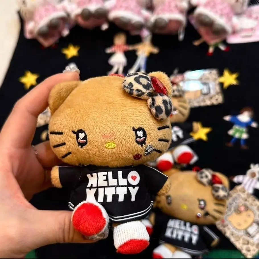 Sanrio Hello Pochacco Cross-Dressing Leopard Print Outfits Plush Doll Keychain Backpack Pendant Car Key Ornament Birthday Gift