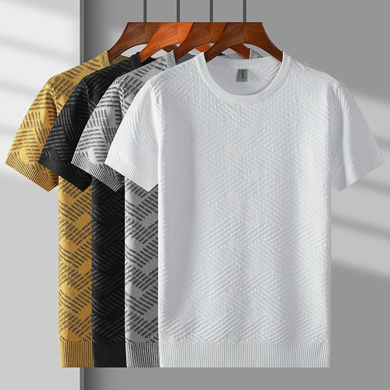 

Модный роскошный трикотаж с круглым вырезом, мужской свитер с коротким рукавом, эластичные осенние высококачественные мягкие удобные пуловеры Sueters De Hombre
