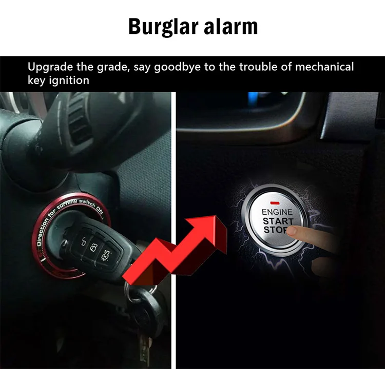 Two-Way Car Burglar Alarm With 1500 meters-Remote control distance with PKE One-button start,APP control,Intelligent car lights