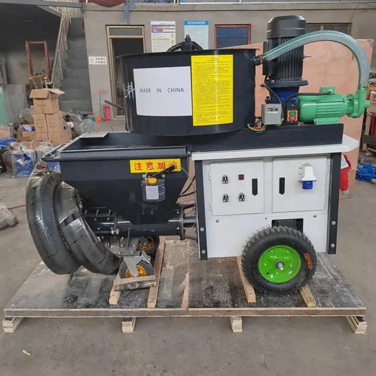 Efficient Mortar Spraying Machine Plaster Pump Rendering with Mixer for Interior Wall Floor Ceiling Roofs and Surfaces