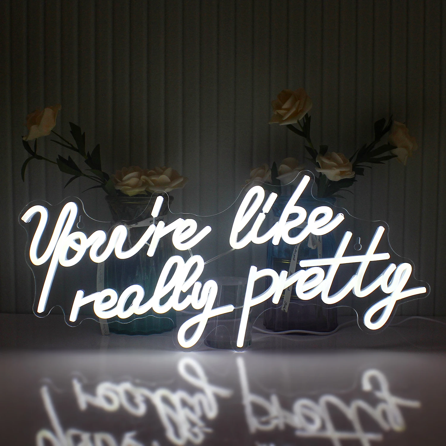 You're Like Really Pretty Neon Signs LED Whtie Night Lights For Wedding Proposal Engagement USB Powered Hanging Wall Room Decor 