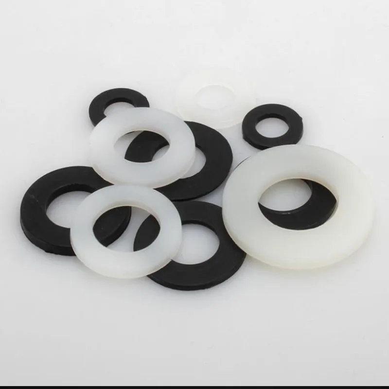 50Pcs Nylon Flat Washer Plastic Plane Spacer M2~M14 Insulation Gasket Ring For Cylindrical Screw M2 M3 M4 M5 M6 M8 M10 M12 Black image 2