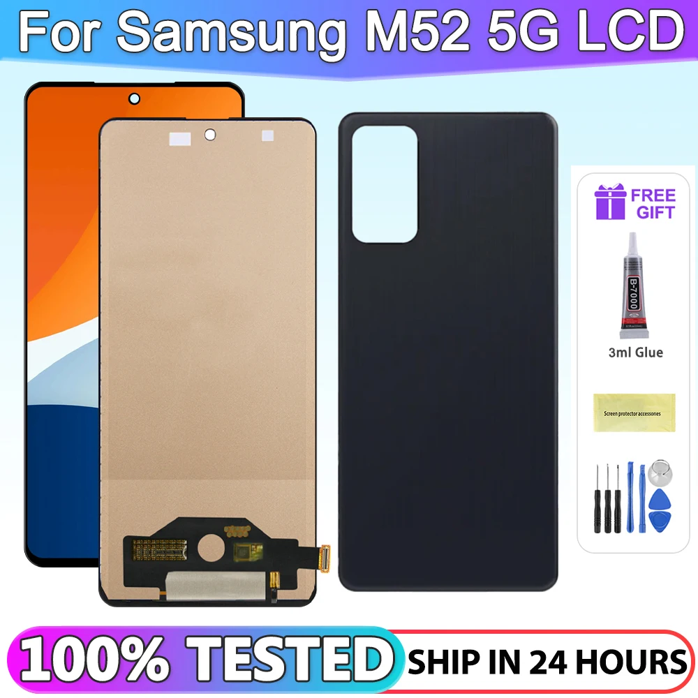 Screen Replacement for Samsung Galaxy M52 5G Lcd Display Digital Touch Screen with Frame for Samsung Galaxy M52 5G M526B M526BR