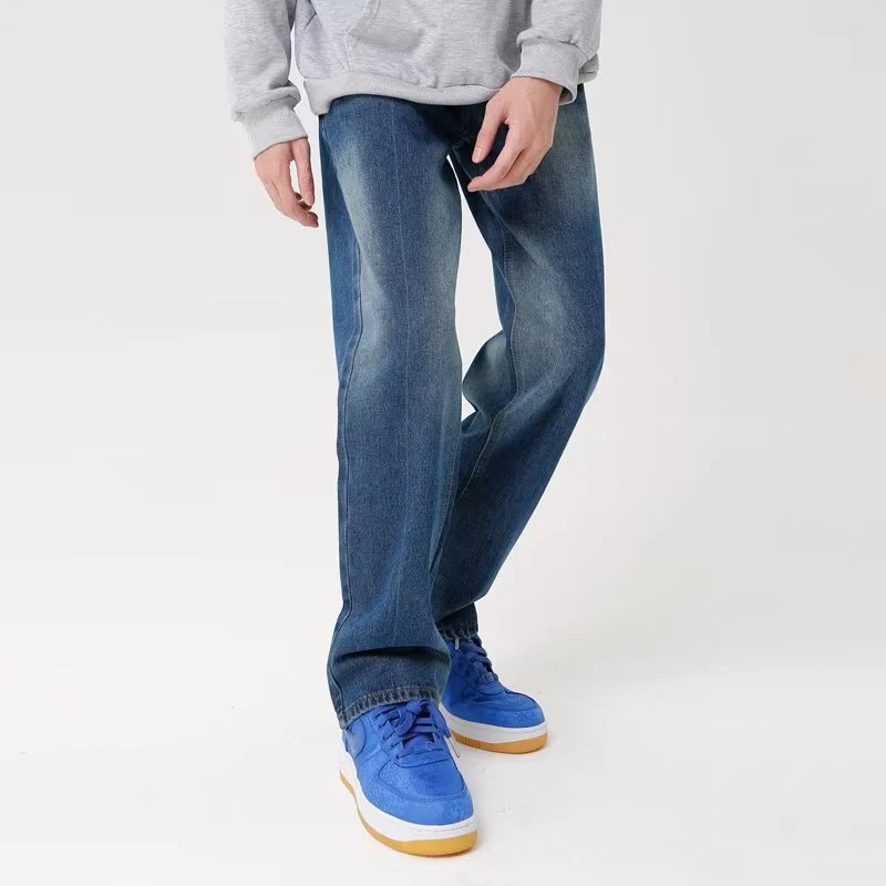 2024 Men Jeans Spring High Waist Trend Fashion Urban  Simple Harajuku Temperament All-match Ins Trousers