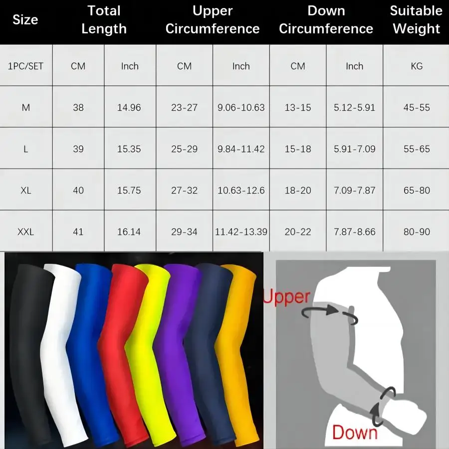 1 Pc High Elasticity Arm Sleeves, Unisex UV Protection Cooling Covers, SPF 50+ Sunblock For Cycling, Golf, Running, Driving