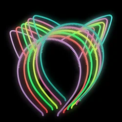 5pcs Fluorescent Hair Hoop Plastic Headband Glow In The Dark Party Supplies Photo Booth For Kids Adults Birthday Wedding Decor