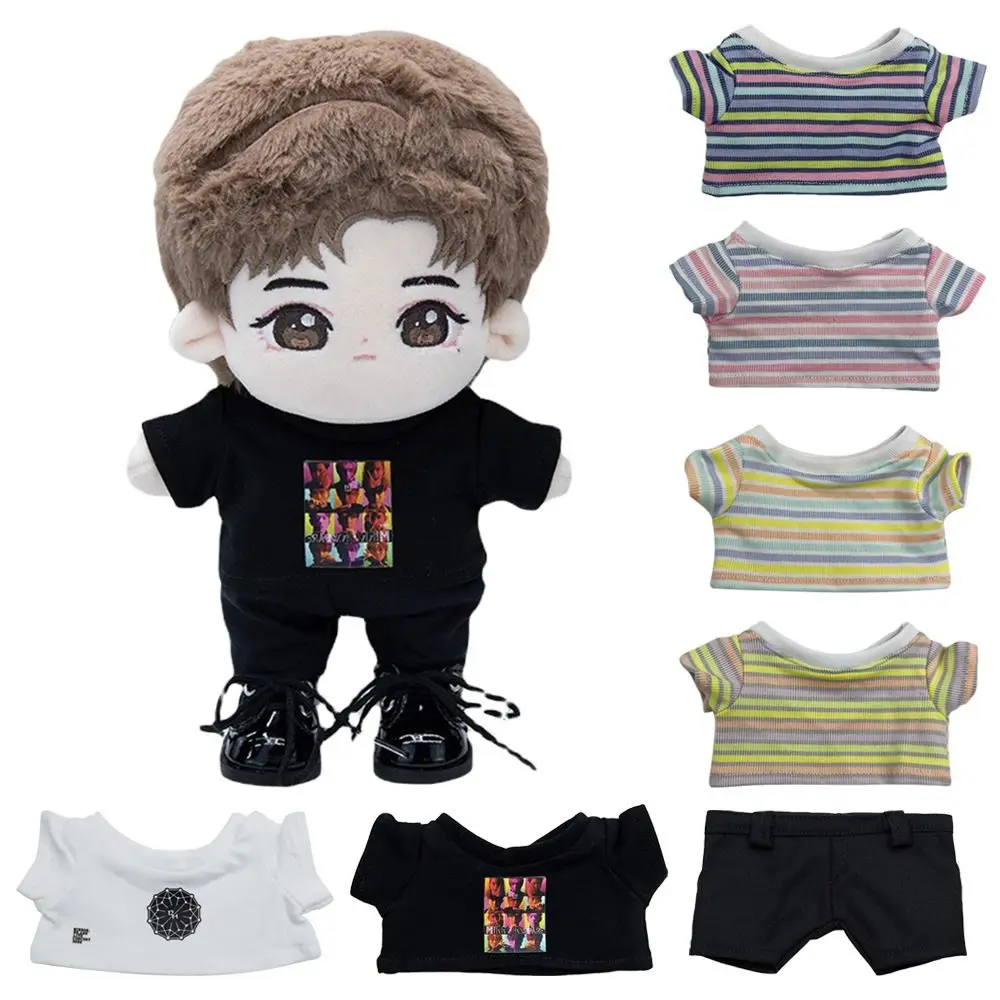 For 10cm/15cm/20cm Doll Clothes Doll Hoodies T-shirt Cotton Stuffed Dolls Mini Clothes Doll Outfit Doll Suit Dolls Accessories