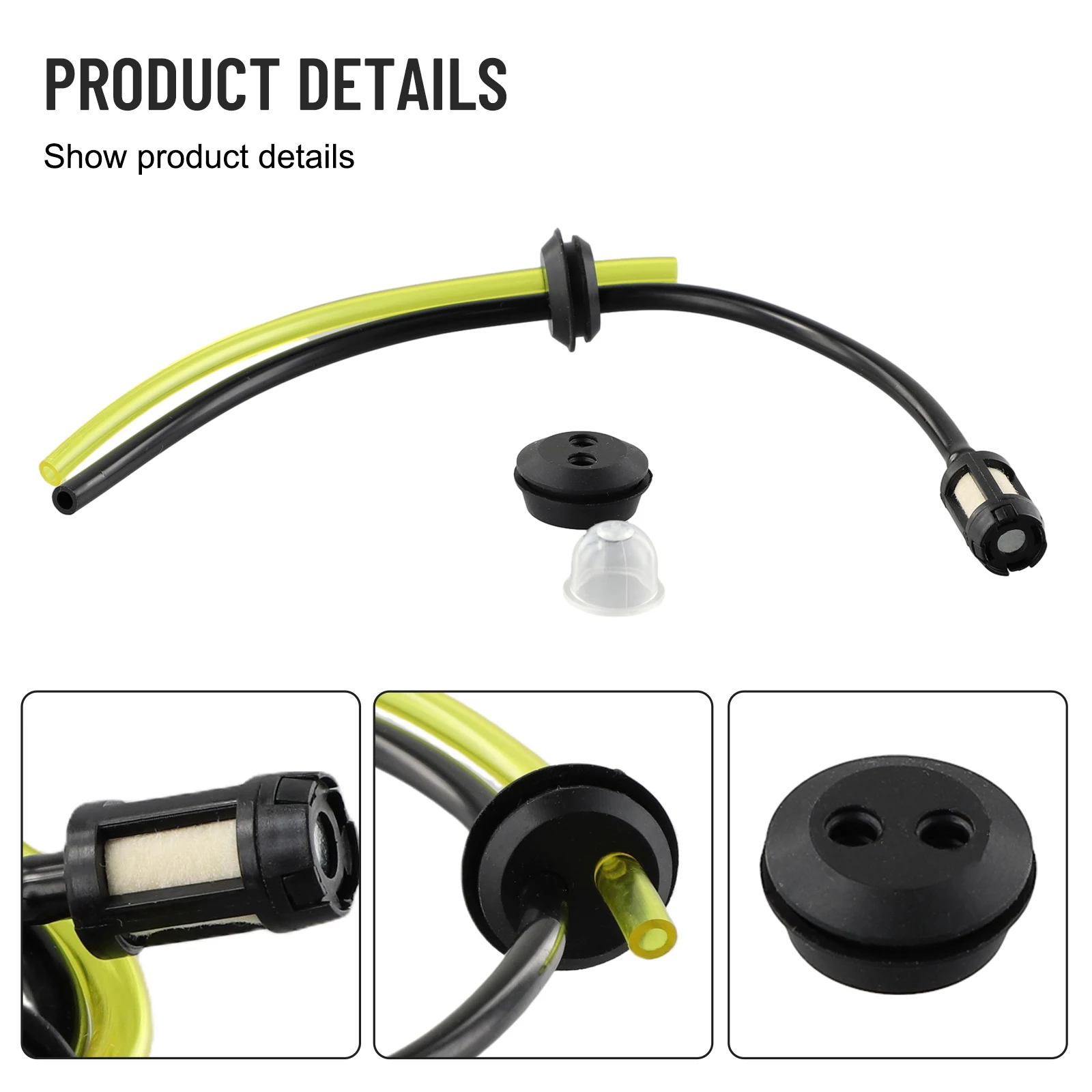 3 Set Universal Grass Trimmer Fuel Line Filter Kit For Brush Cutter Strimmer  Fuel Hoses With Fuel Filter And Gasket Primers