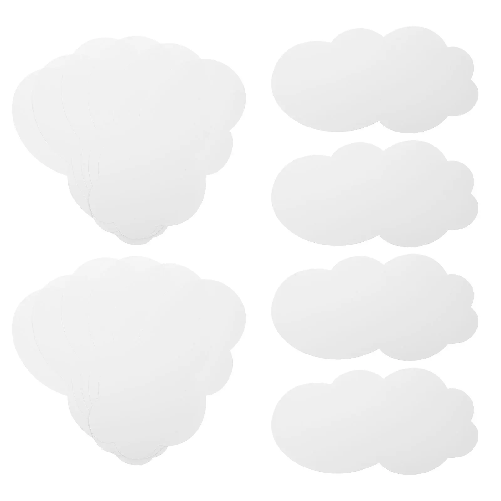

50pcs Diy Craft Clouds White Cardstock Cutouts For Room Decor Bulletin Board Party Wall Art Sky Theme Paper Pads Shapes