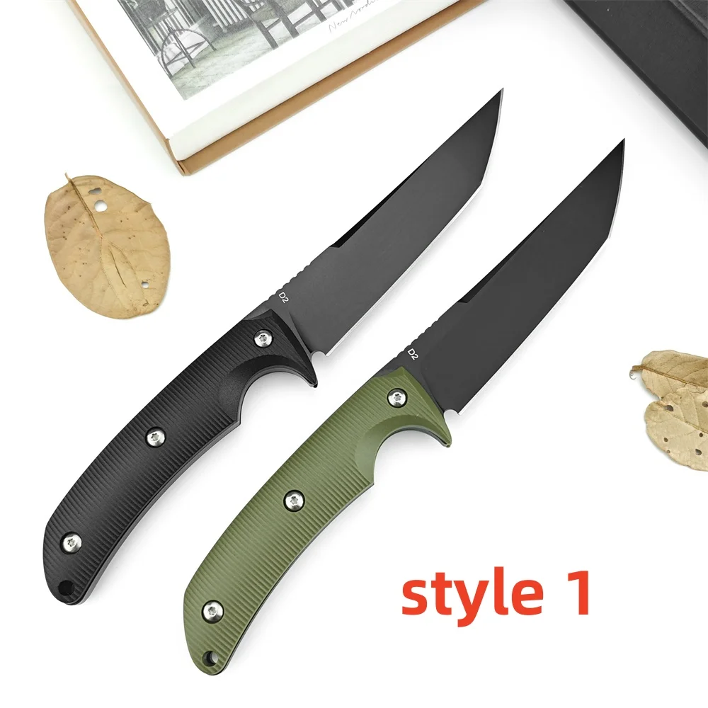 High Hardness BASTINELLI Fixed Knife D2 Blade G10 Handle with Sheath Pocket Knife Outdoor Barbecue EDC Multitool Tactical Knife