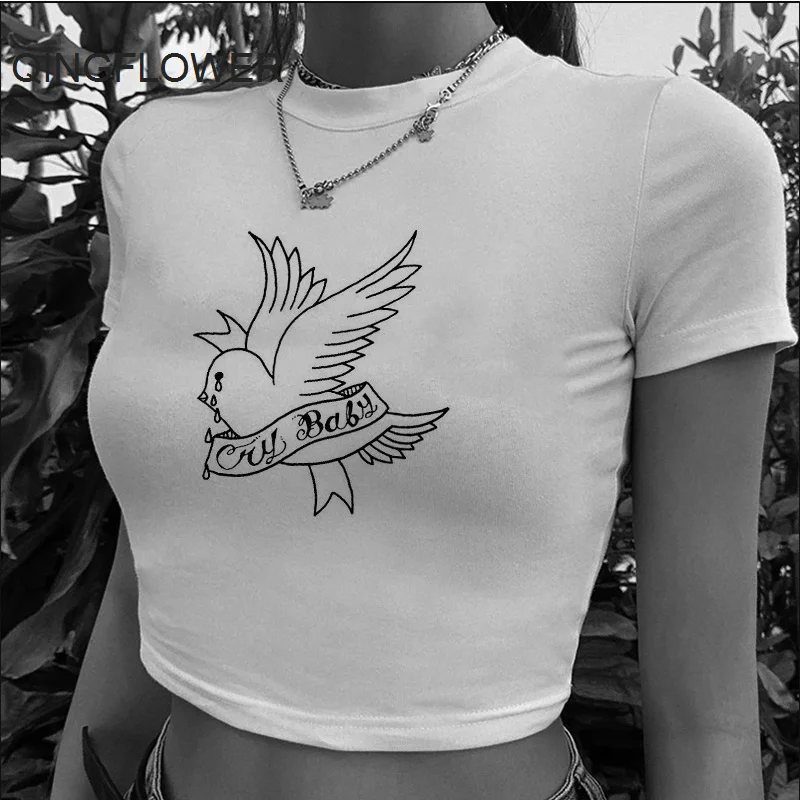 T-shirt imprimé Lil Peep pour femme, vêtements vintage, tumblr, harajuku, graphique, 2022