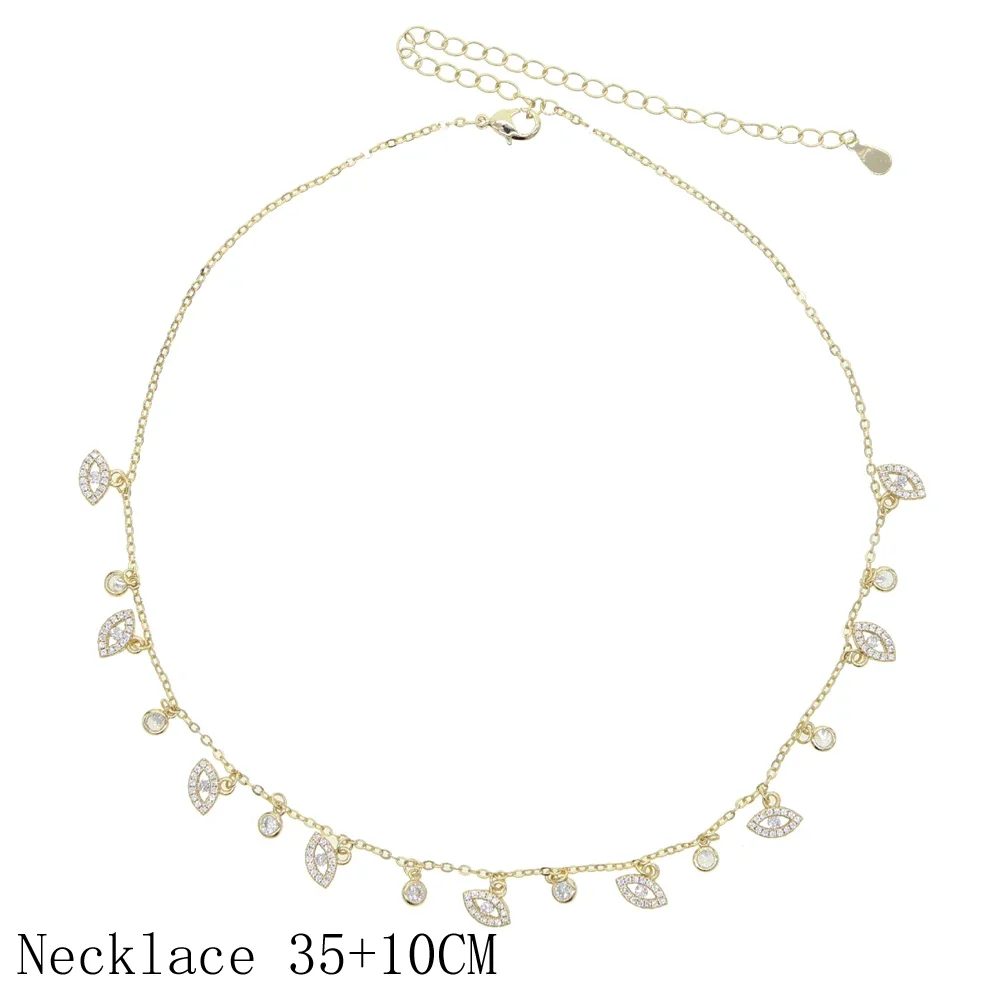 Evil Eye CZ pendant necklace with micro spread circular zircon multiple pendant necklace, fashionable women's daily wear jewelry