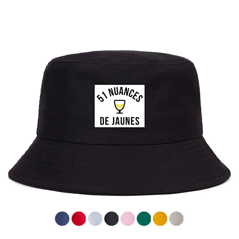 New Summer Spring 51 Nuances De Jaunes Reversible Bob Unisex Adult Sport Travel Sun Protection Fisherman Cap Girl Boy Panama Hat