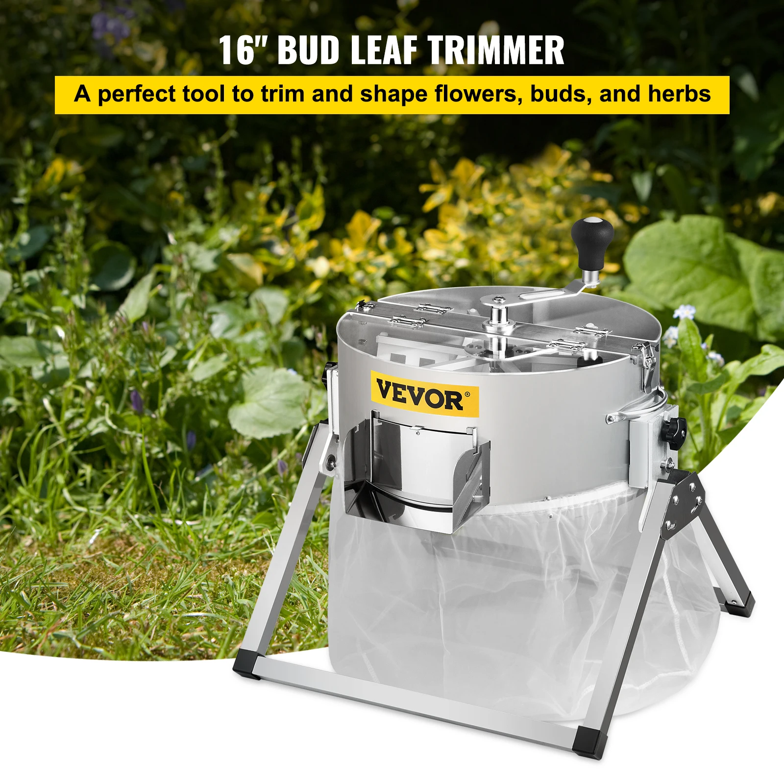 VEVOR Bud Leaf Trimmer,16in Manual, Hydroponic Dry or Wet Plant Trimming Machine w/Sharp Stainless Steel Blades for Herbs,Leaves