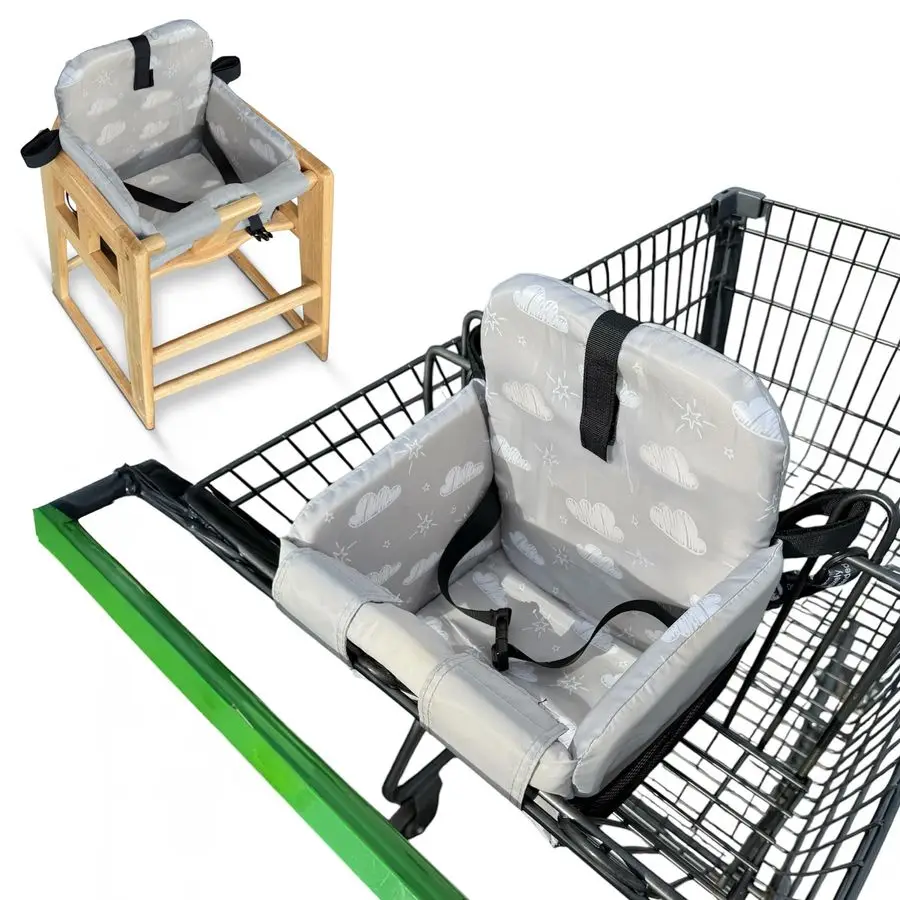 

Cart Seat Cover for Baby, High Chair amp Grocery Seat Protector, Padded Chair Covers for Restaurant Seats, Unisex Machine Washab
