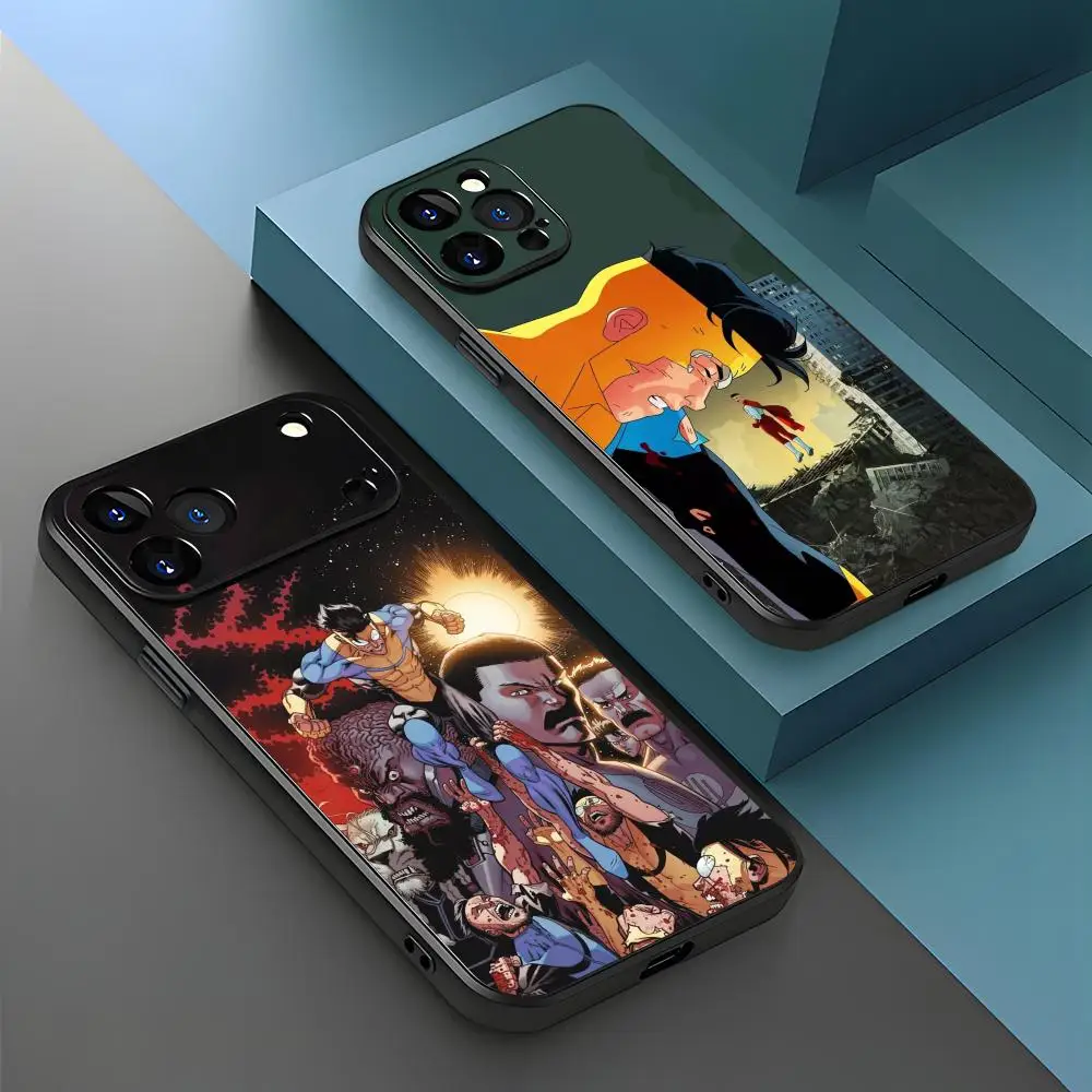 Стильный чехол для телефона I-Invincibles в стиле аниме для iPhone 17 Air, 16, 15, 14, 13, 12, 11 Plus, Mini, Pro, Max, черный, противоударный