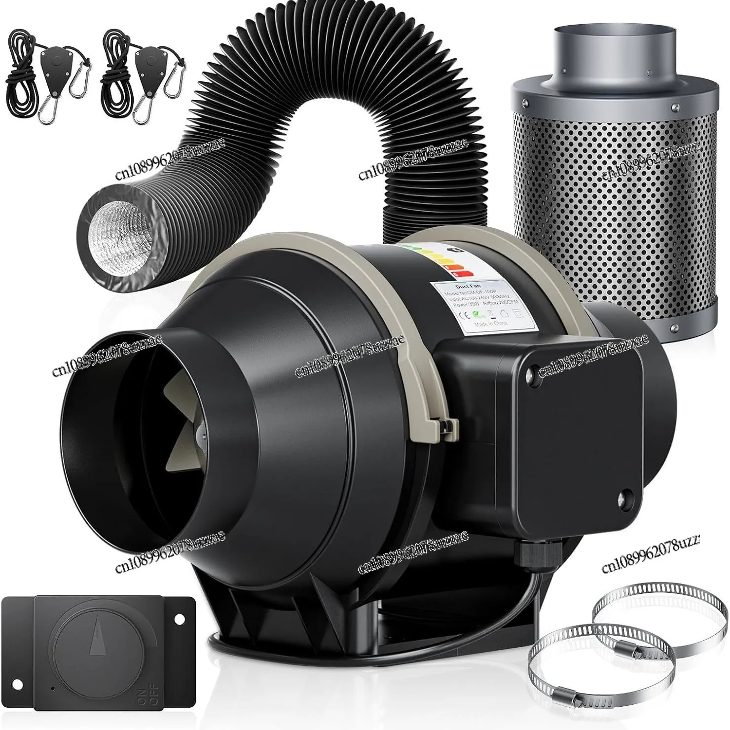 4/6 Inch, Knob Speed Regulation EC Pipe Fan Carbon Can Filter Sleeve