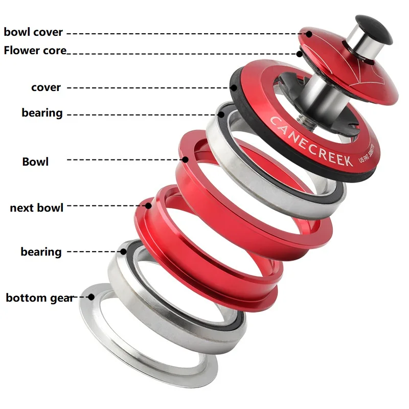 4 Colour Cycling Mountain Bike 44MM Headset 1 1/8 Headset Built Aluminum Bicycle Head Peilin Bearing Headset