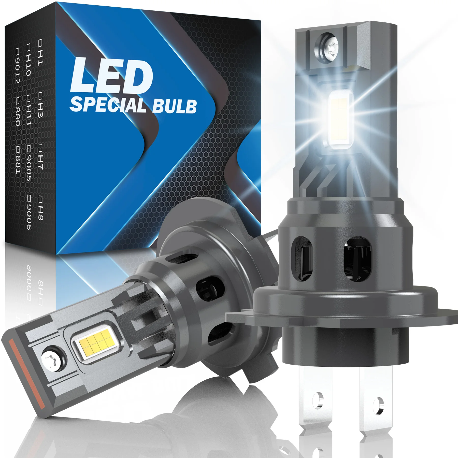 2pcs H7 Type Led Fog Light Car Led Headlight 100W 6000K Iceberg Blue Efficient Heat Sink Management For Land Rover Range Rover