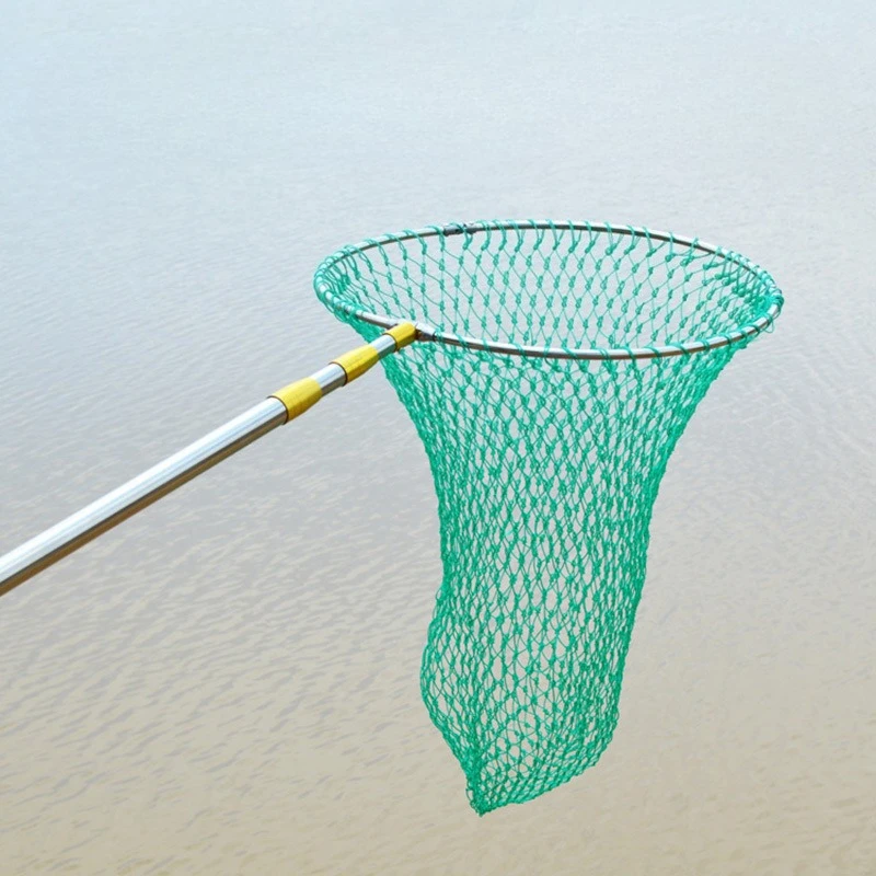 

Мощная нейлоновая сетка из нержавеющей стали с кольцом, сумка для рыбалки на открытом воздухе, рыболовная сеть для рыбалки